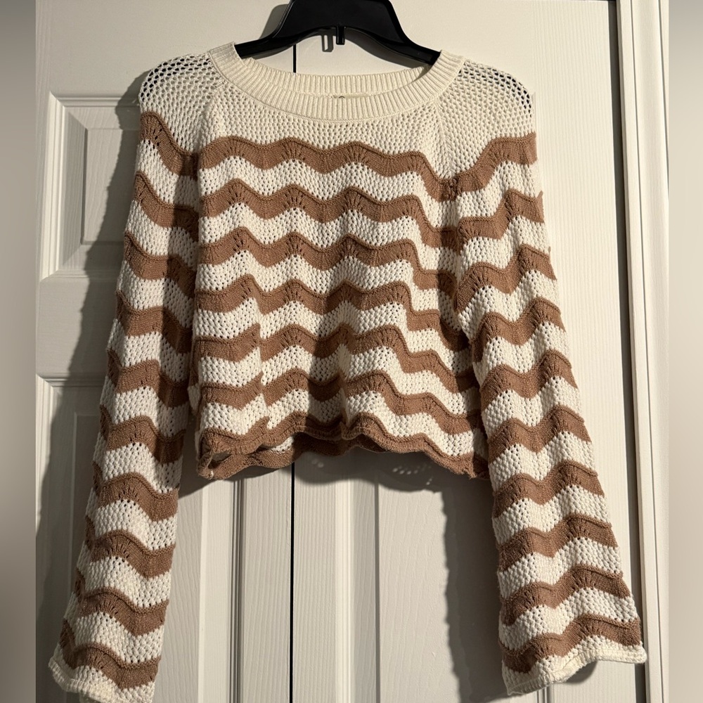 Versona Brown & White Knit Sweater